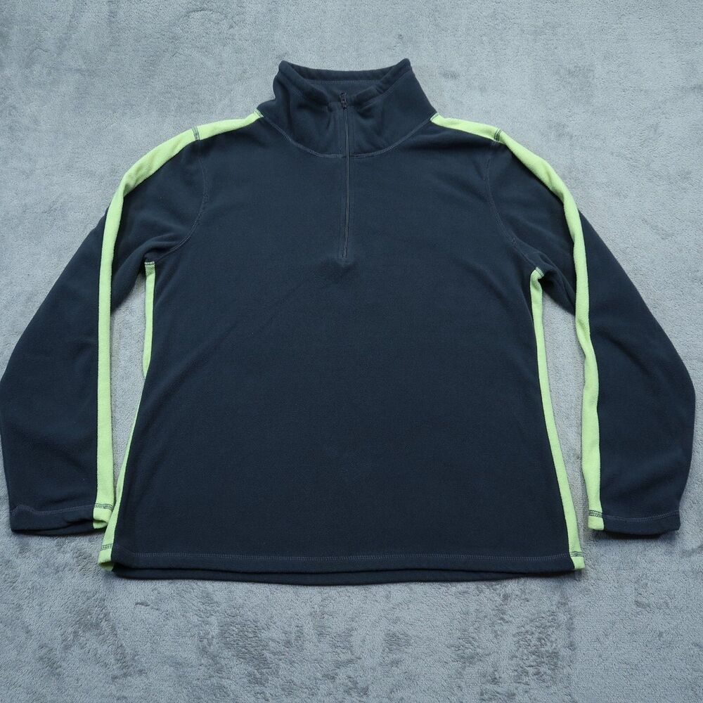 Old Navy Fleece Sweatshirt Jacket Women's L 1/4-Zip Long-Sleeve Mock-Neck Gray